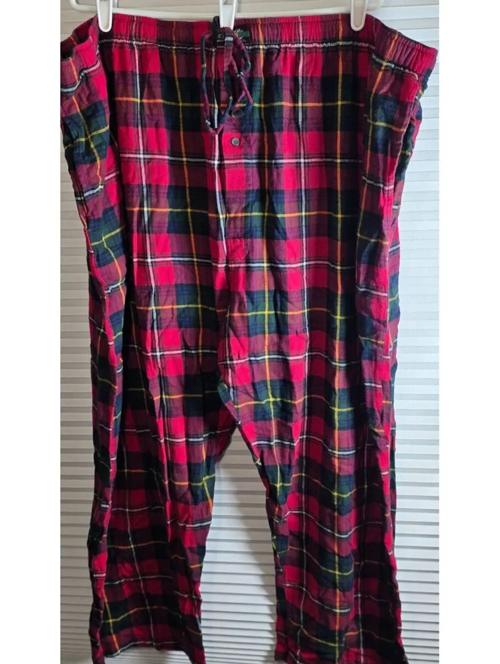 Polo Ralph Lauren Big Mens Soft Plaid Flannel Pajama Pants Plus Size 4X Red Blk